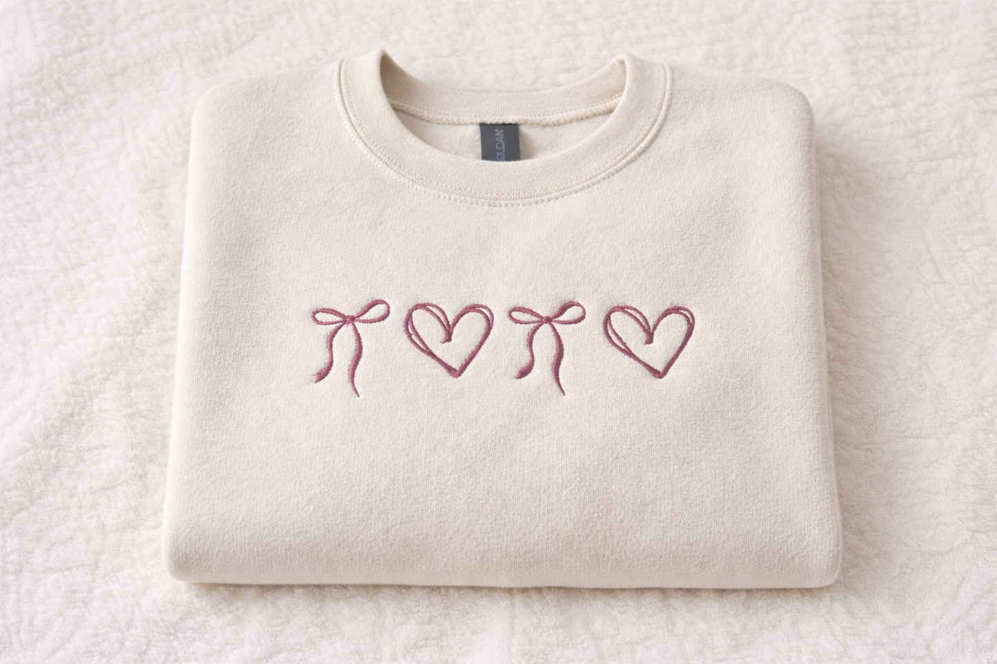 Bows n Hearts embroidered crewneck